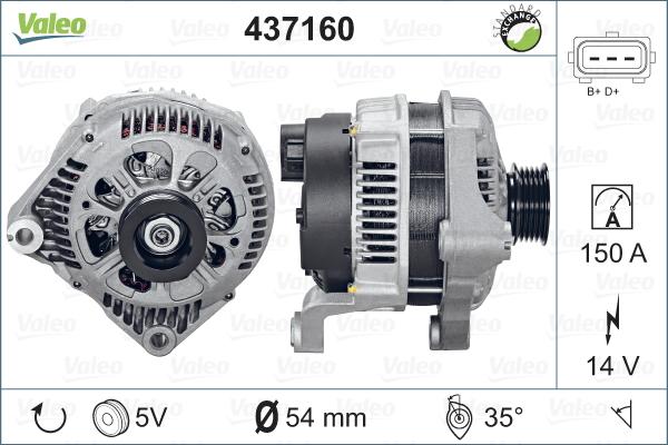 Valeo 437160 - Генератор vvparts.bg