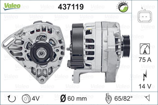 Valeo 437119 - Генератор vvparts.bg