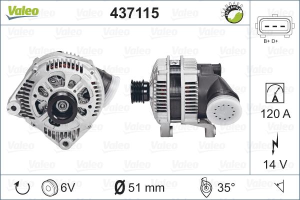 Valeo 437115 - Генератор vvparts.bg