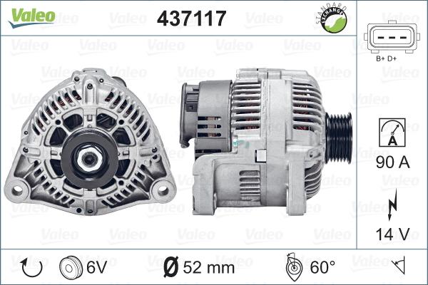 Valeo 437117 - Генератор vvparts.bg