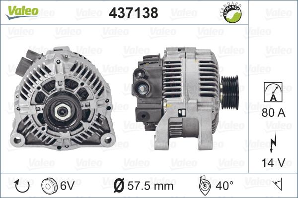 Valeo 437138 - Генератор vvparts.bg