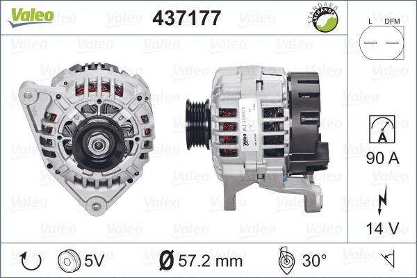 Valeo 437177 - Генератор vvparts.bg