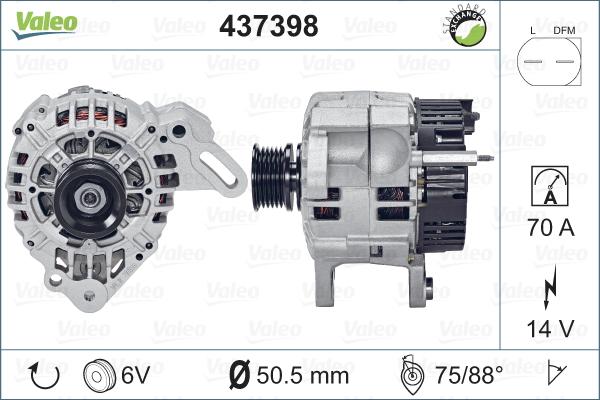 Valeo 437398 - Генератор vvparts.bg