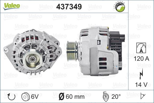 Valeo 437349 - Генератор vvparts.bg