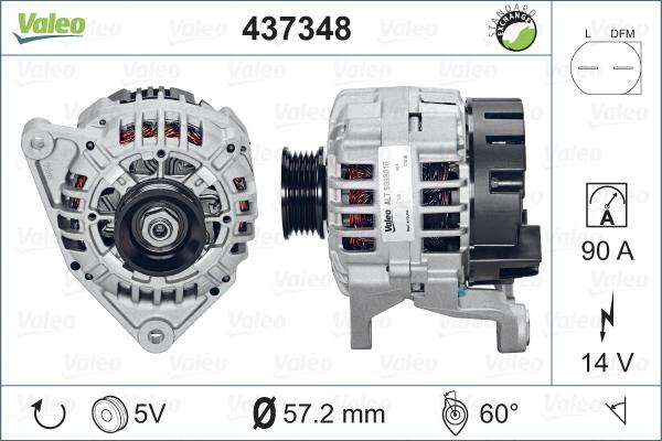 Valeo 437348 - Генератор vvparts.bg