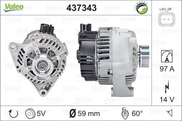 Valeo 437343 - Генератор vvparts.bg