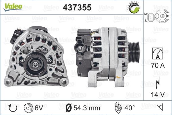 Valeo 437355 - Генератор vvparts.bg