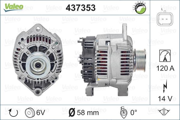 Valeo 437353 - Генератор vvparts.bg