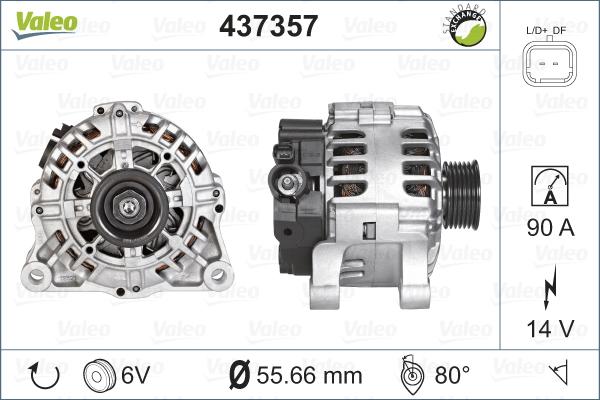 Valeo 437357 - Генератор vvparts.bg