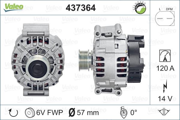 Valeo 437364 - Генератор vvparts.bg