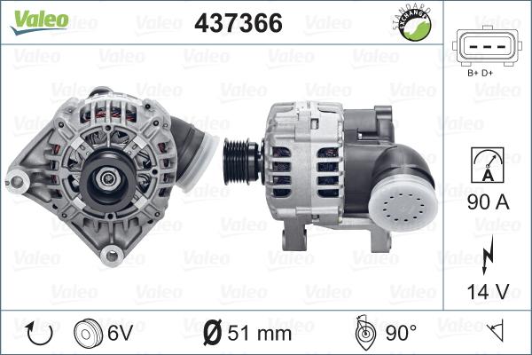 Valeo 437366 - Генератор vvparts.bg