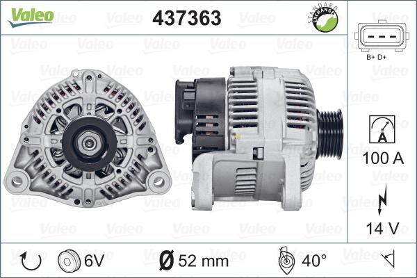 Valeo 437363 - Генератор vvparts.bg