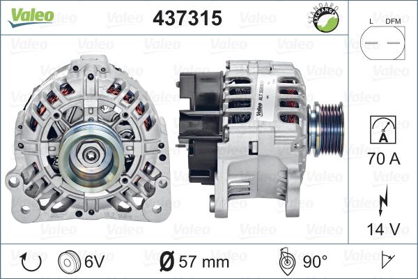 Valeo 437315 - Генератор vvparts.bg