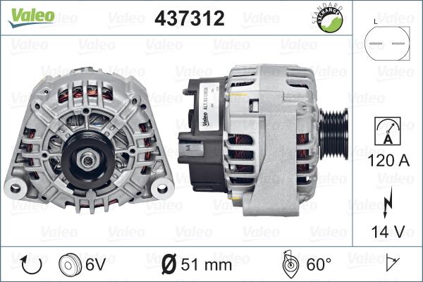 Valeo 437312 - Генератор vvparts.bg