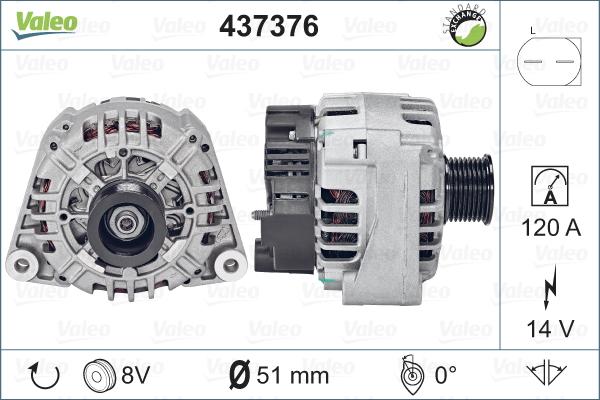 Valeo 437376 - Генератор vvparts.bg