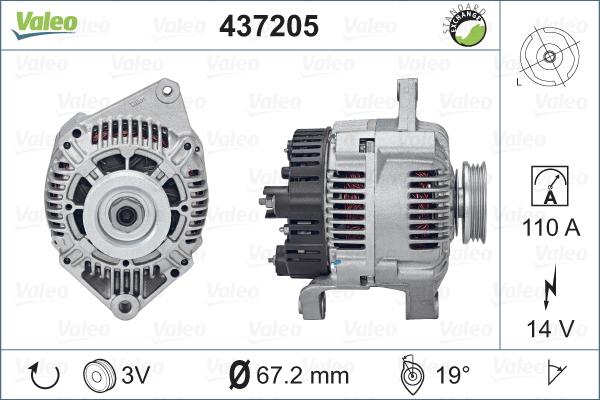 Valeo 437205 - Генератор vvparts.bg