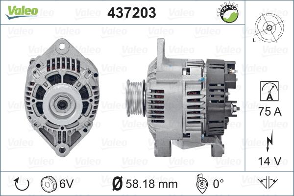 Valeo 437203 - Генератор vvparts.bg