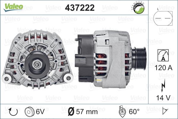 Valeo 437222 - Генератор vvparts.bg