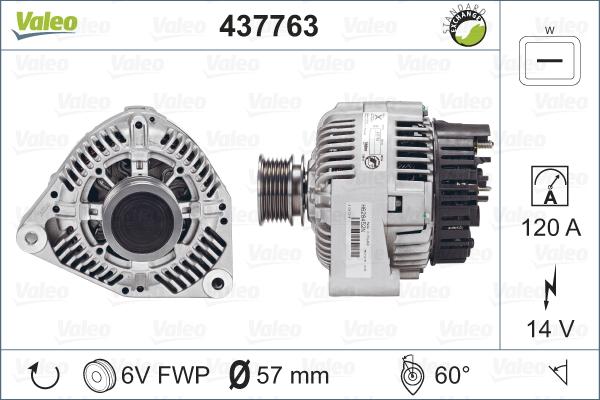 Valeo 437763 - Генератор vvparts.bg