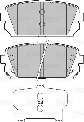 Valeo 598945 - Комплект спирачно феродо, дискови спирачки vvparts.bg