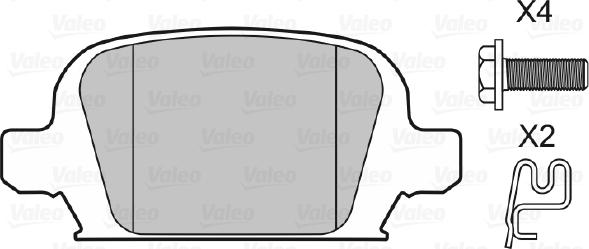 Valeo 598457 - Комплект спирачно феродо, дискови спирачки vvparts.bg