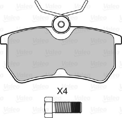 Valeo 598431 - Комплект спирачно феродо, дискови спирачки vvparts.bg