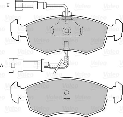 Valeo 598422 - Комплект спирачно феродо, дискови спирачки vvparts.bg