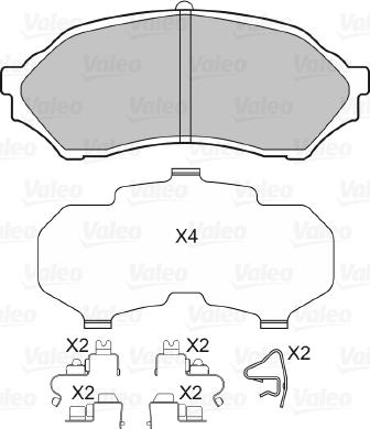 Valeo 598548 - Комплект спирачно феродо, дискови спирачки vvparts.bg