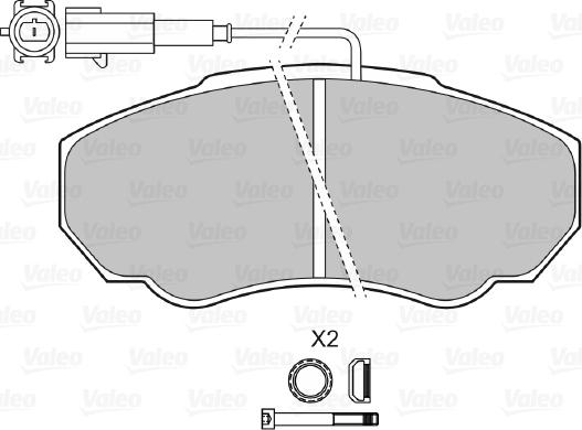 Valeo 598568 - Комплект спирачно феродо, дискови спирачки vvparts.bg