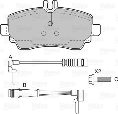 Valeo 598582 - Комплект спирачно феродо, дискови спирачки vvparts.bg