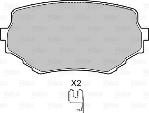 Valeo 598534 - Комплект спирачно феродо, дискови спирачки vvparts.bg