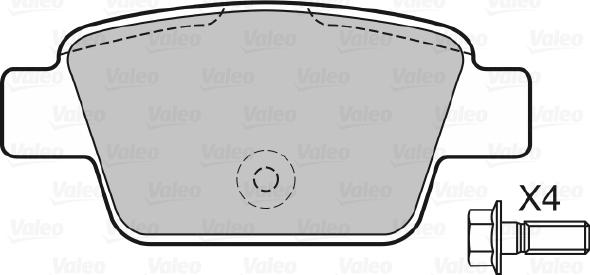 Valeo 598633 - Комплект спирачно феродо, дискови спирачки vvparts.bg