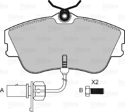 Valeo 598622 - Комплект спирачно феродо, дискови спирачки vvparts.bg