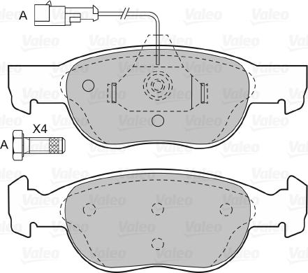 Valeo 598040 - Комплект спирачно феродо, дискови спирачки vvparts.bg