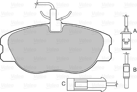 Valeo 598006 - Комплект спирачно феродо, дискови спирачки vvparts.bg