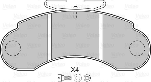 Valeo 598000 - Комплект спирачно феродо, дискови спирачки vvparts.bg