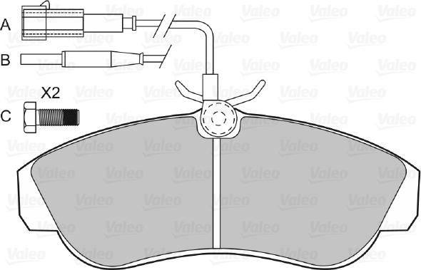 Valeo 598800 - Комплект спирачно феродо, дискови спирачки vvparts.bg