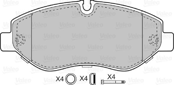 Valeo 598882 - Комплект спирачно феродо, дискови спирачки vvparts.bg