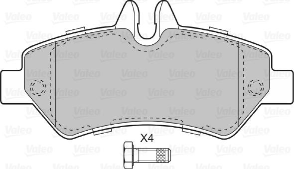 Valeo 598876 - Комплект спирачно феродо, дискови спирачки vvparts.bg