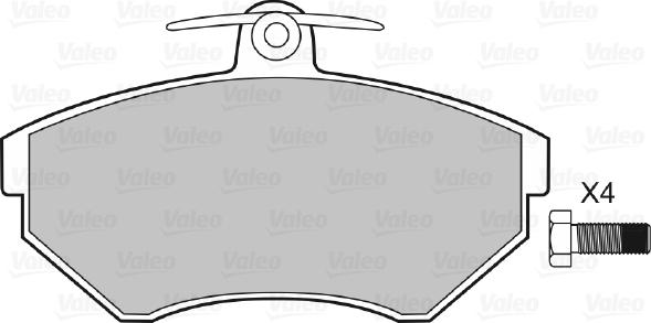 Valeo 598330 - Комплект спирачно феродо, дискови спирачки vvparts.bg