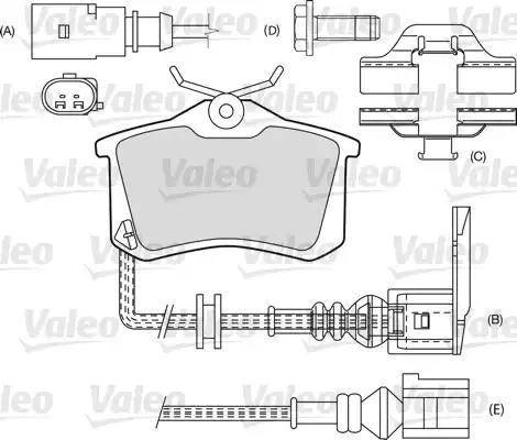 Valeo 598242 - Комплект спирачно феродо, дискови спирачки vvparts.bg