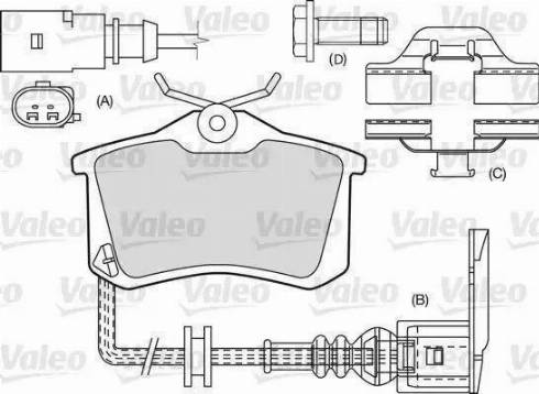 Valeo 540490 - Комплект спирачно феродо, дискови спирачки vvparts.bg