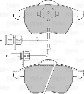 Valeo 598751 - Комплект спирачно феродо, дискови спирачки vvparts.bg