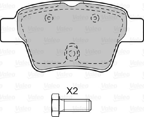 Valeo 598702 - Комплект спирачно феродо, дискови спирачки vvparts.bg