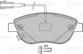 Valeo 598721 - Комплект спирачно феродо, дискови спирачки vvparts.bg