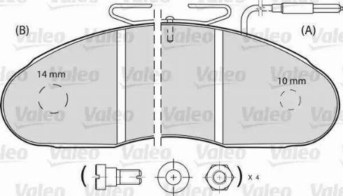 Valeo 541652 - Комплект спирачно феродо, дискови спирачки vvparts.bg