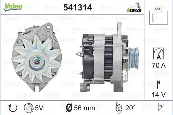 Valeo 541314 - Генератор vvparts.bg