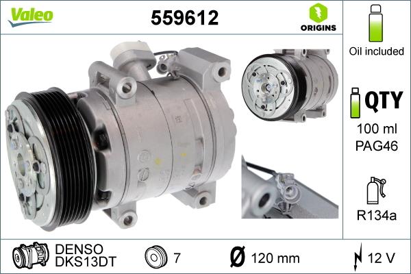 Valeo 559612 - Компресор, климатизация vvparts.bg