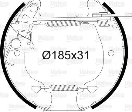 Valeo 554806 - Комплект спирачна челюст vvparts.bg