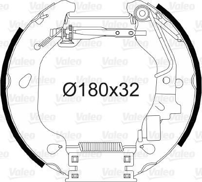 Valeo 554812 - Комплект спирачна челюст vvparts.bg